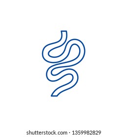Intestines line icon concept. Intestines flat  vector symbol, sign, outline illustration.