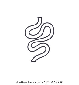 Intestines line icon concept. Intestines vector linear illustration, symbol, sign