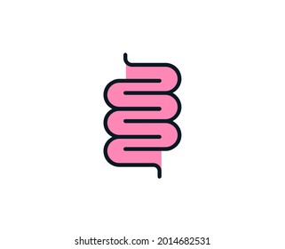 Intestines line icon. High quality outline symbol for web design or mobile app. Thin line sign for design logo. Color outline pictogram on white background