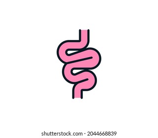 Intestines line icon. High quality outline symbol for web design or mobile app. Thin line sign for design logo. Color outline pictogram on white background