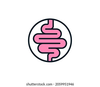 Intestines line icon. High quality outline symbol for web design or mobile app. Thin line sign for design logo. Color outline pictogram on white background