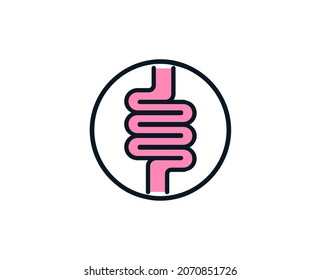 Intestines line icon. High quality outline symbol for web design or mobile app. Thin line sign for design logo. Color outline pictogram on white background