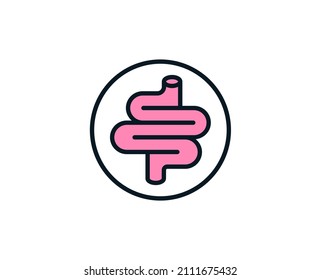 Intestines line icon. High quality outline symbol for web design or mobile app. Thin line sign for design logo. Color outline pictogram on white background
