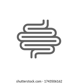 Intestines line icon. Human intestinal tract vector illustration isolated on white.
