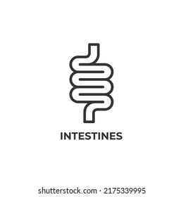 intestines line icon. linear style sign for mobile concept and web design. Outline vector icon. Symbol, logo illustration. Vector graphics