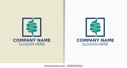 intestines logo design vector, health and medical logo template