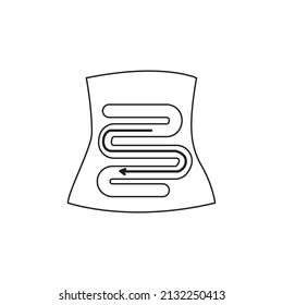 Intestines On A White Background. Diarrhea. Vector Illustration.