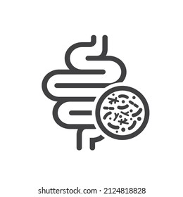 Intestines with a sign of good bacterial flora. svg