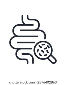 Intestines with a sign of good bacterial flora. stock illustration