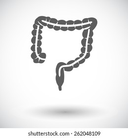 Intestines. Single flat icon on white background. Vector illustration.