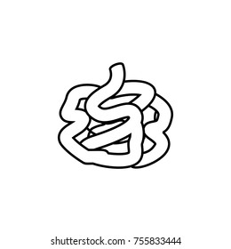 Intestines symbol or icon. Body part element. Premium quality graphic design. Signs, outline symbols collection, simple thin line icon for websites, web design, info graphics on white background