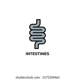 intestines vector icon. Colorful flat design vector illustration. Vector graphics