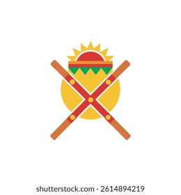 Inti Raymi Icon, Colorful Attire and Crown, Inti Raymi Icon Collection – Colorful Andean Festival Symbols