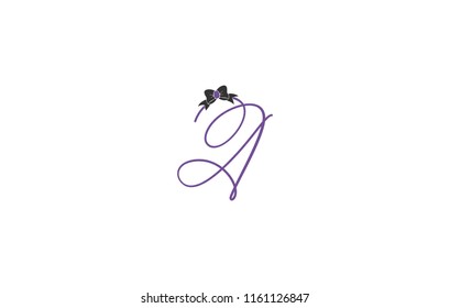 A intial bow tie vector design fashion illustration