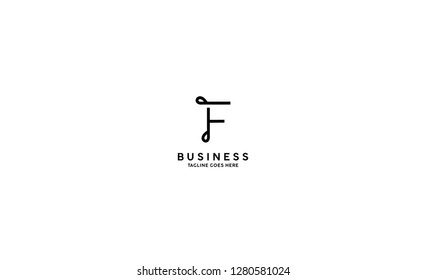 intial f line icon vector