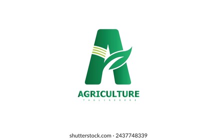 intial A with farm logo template design.
