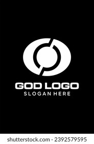  diseño del logotipo del vector de idea inicial de DIOS