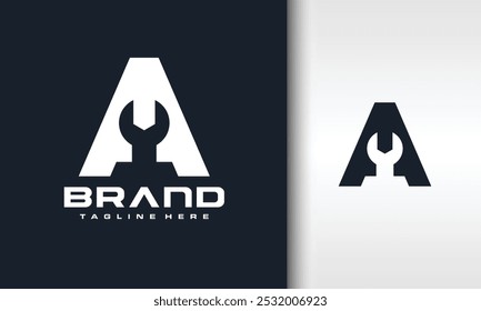 intial letter A wrench logo