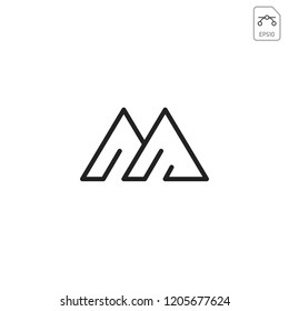 intial M Mountain logo template vector illustration