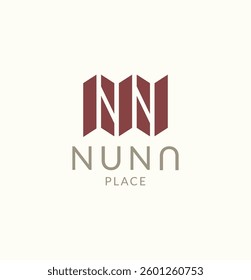 Intial NN Paper Map Logo Design Template for Company, Adventure and Building Vector