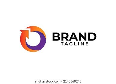 Intial O logo, letter O with Arrow combination, usable for finance, logistic and company logos, vector illustration