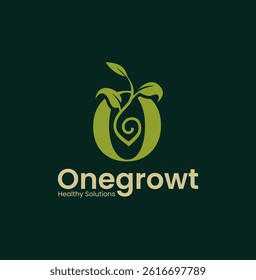 Intial O Nature Logo Vector. G Leaf Monogram Logo for Natural Brand Identity Vector Illustration of a Plant