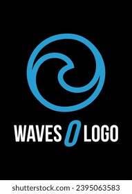  Intial O mit Wellenideendesign Logo-Design