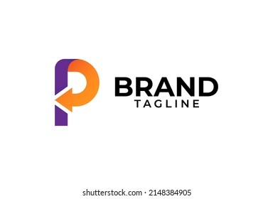 Intial P logo, letter P with Arrow combination, usable for finance, logistic and company logos, vector illustration