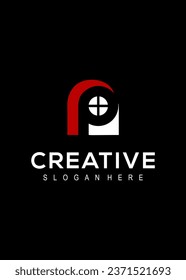  intial p real estate vector logo design