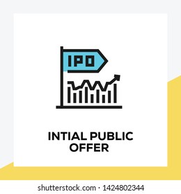 INTIAL PUBLIC OFFER AND ILLUSTRATION ICON CONCEPT 