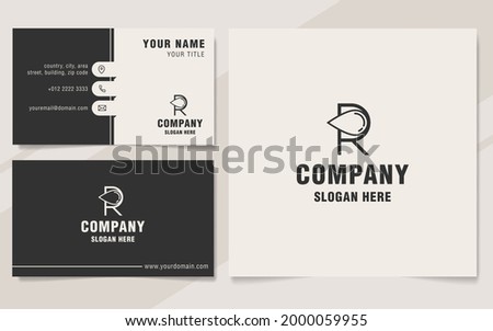 Intial R with drop logo template on monogram style [[stock_photo]] © 