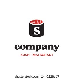 Intial S for Japanese Sushi Dish Seafood Restaurant Bar logo design