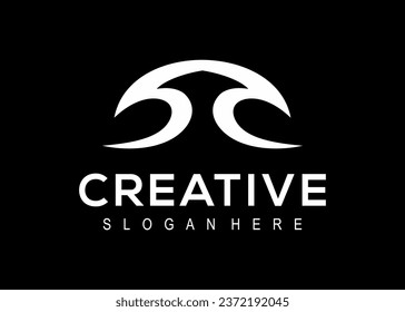 intial SR arrow vector logo design