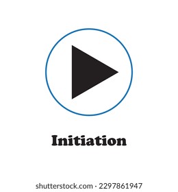 Initiationssymbol: Vektorbild-Illustration einzeln auf weißem Hintergrund. Symbol starten