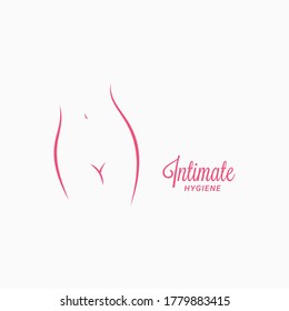 Intimate Hygiene Logo. Woman Hygiene Concept On White Background