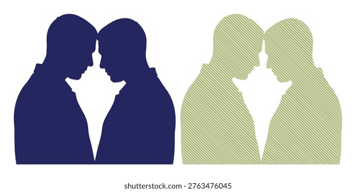 Intimate moment of sharing thoughts, deep silence, comforting presence, mental connection.