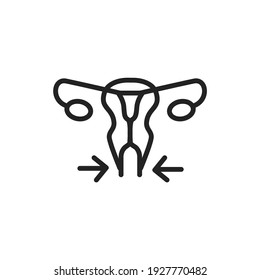Intimate Plastic Female Reproductive System Color Line Icon. Outline Pictogram For Web Page.
