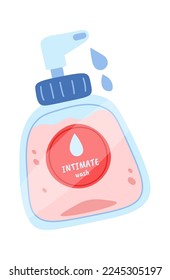 Intimes Waschgel flaches Symbol Frauenhygiene. Vektorgrafik