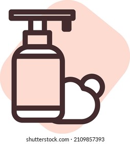 Jabón en tiempo, ilustración, vector sobre un fondo blanco.
