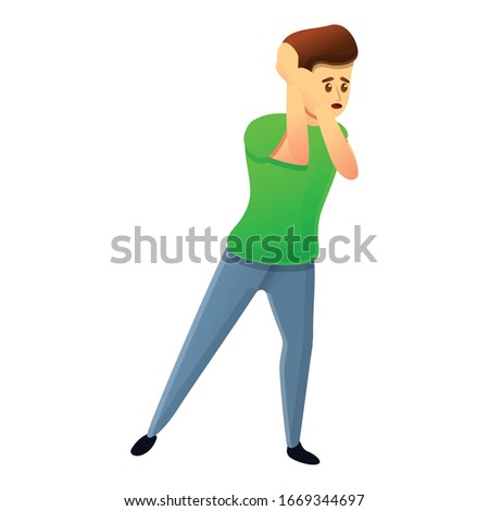 Intimidate boy icon. Cartoon of intimidate boy vector icon for web design isolated on white background