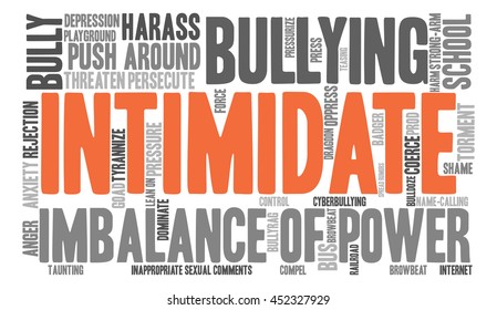 Intimidate word cloud on a white background. 