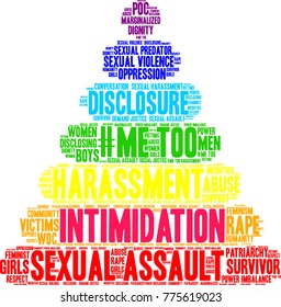 Intimidation word cloud on a white background. 