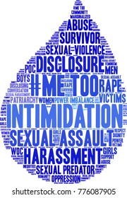 Intimidation word cloud on a white background. 