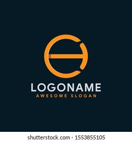 Intitial letter C and H, CH / HC monogram logo icon vector template on dark background