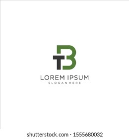 Logo de la letra inicial T y B, icono del logotipo del monograma BT/TB