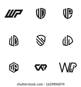 Intitial letter logo W and P, WP/PW monogram logo icon