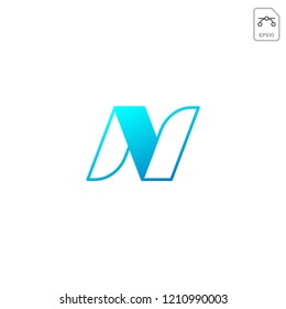 intitial N outline geometric logo template vector illustration
