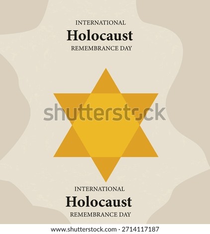 Intl Holocaust Remembrance Day Vector Card : Solemn Designs with Candles, Star of David 