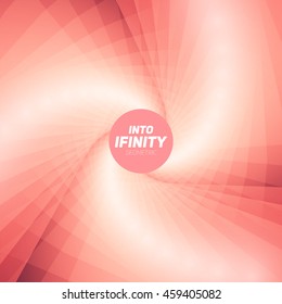Into Infinity geometry. Abstract geometrical concentric swirl background. Sea shell like structures. Fractal swirl background. Concentric wrapping geometry. 