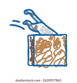 into preposition english doodle icon sketch vector. into preposition english sign. isolated symbol illustration